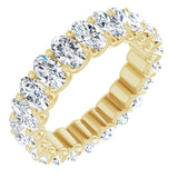 14K Gold Oval Lab-Grown Diamond Shared U-Prong Eternity Band – 5x3 mm Stones - Yellow Gold