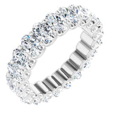 Platinum Oval Natural Diamond Shared U-Prong Eternity Band – 5x3 mm Stones