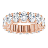 14K Gold Oval Lab-Grown Diamond Shared U-Prong Eternity Band – 6x4 mm Stones - Rose Gold - view 3