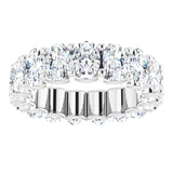 Platinum Oval Lab-Grown Diamond Shared U-Prong Eternity Band – 6x4 mm Stones - view 3