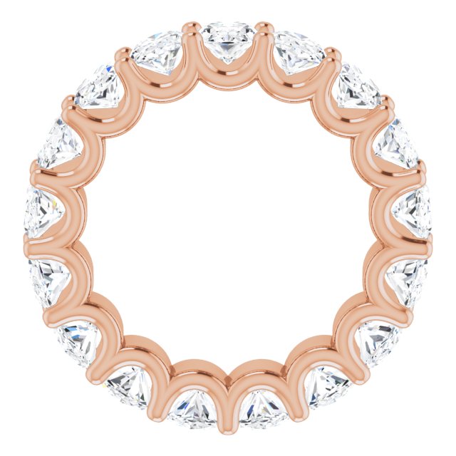 14K Gold Oval Lab-Grown Diamond Shared U-Prong Eternity Band – 6x4 mm Stones - Rose Gold - view 2
