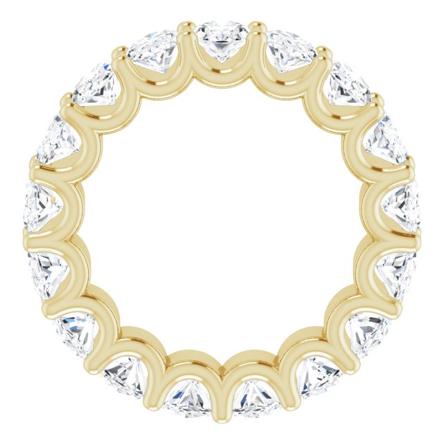 14K Gold Oval Lab-Grown Diamond Shared U-Prong Eternity Band – 6x4 mm Stones - Yellow Gold - view 2