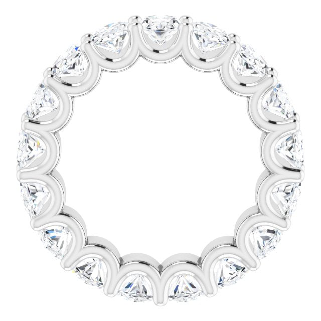 Platinum Oval Lab-Grown Diamond Shared U-Prong Eternity Band – 6x4 mm Stones - view 2