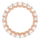 14K Gold Emerald Lab-Grown Diamond Shared U-Prong Eternity Band – 5x3 mm Stones - Rose Gold - view 2