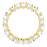 14K Gold Emerald Lab-Grown Diamond Shared U-Prong Eternity Band – 5x3 mm Stones - Yellow Gold - view 2