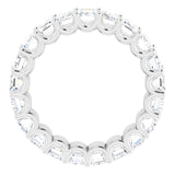 14K Gold Emerald Lab-Grown Diamond Shared U-Prong Eternity Band – 5x3 mm Stones - White Gold - view 2
