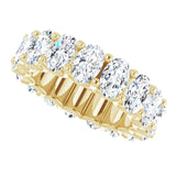 14K Gold Oval Lab-Grown Diamond Shared U-Prong Eternity Band – 6x4 mm Stones - Yellow Gold - view 5
