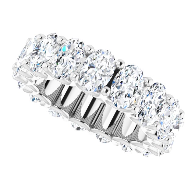 Platinum Oval Lab-Grown Diamond Shared U-Prong Eternity Band – 6x4 mm Stones - view 5