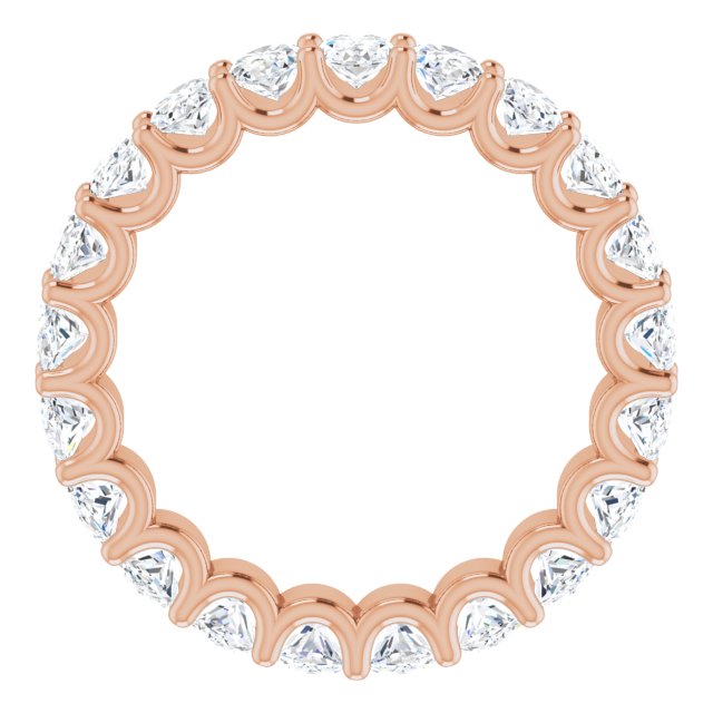 14K Gold Oval Lab-Grown Diamond Shared U-Prong Eternity Band – 5x3 mm Stones - Rose Gold - view 2