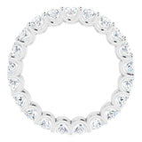 Platinum Oval Natural Diamond Shared U-Prong Eternity Band – 5x3 mm Stones - view 2