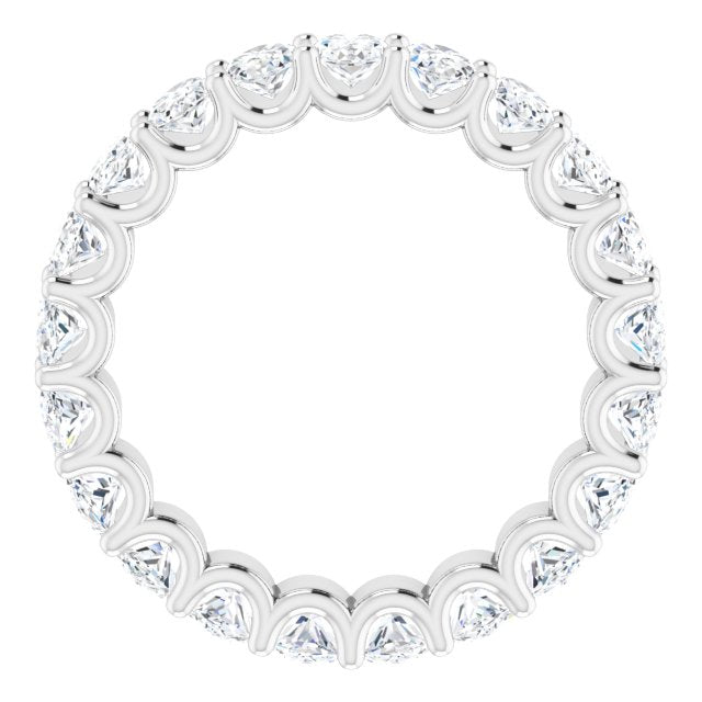 Platinum Oval Natural Diamond Shared U-Prong Eternity Band – 5x3 mm Stones - view 2