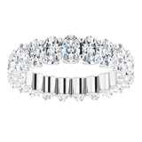 Platinum Oval Lab-Grown Diamond Shared U-Prong Eternity Band – 5x3 mm Stones - view 3