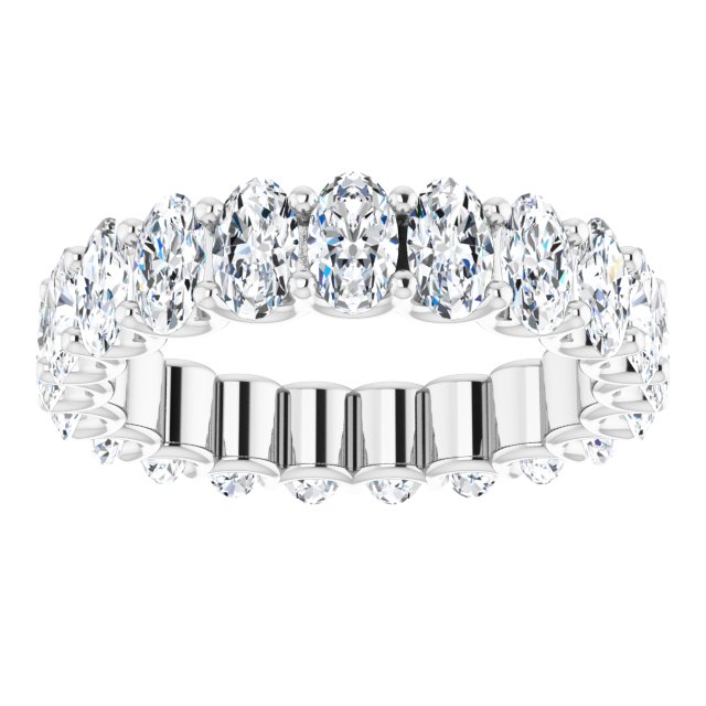 Platinum Oval Lab-Grown Diamond Shared U-Prong Eternity Band – 5x3 mm Stones - view 3