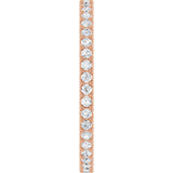 14K Gold Round Natural Diamond Shared U-Prong Eternity Band – 2.5 mm Stones - Rose Gold - view 4