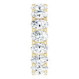 14K Gold Oval Lab-Grown Diamond Shared U-Prong Eternity Band – 6x4 mm Stones - Yellow Gold - view 4