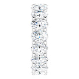 Platinum Oval Lab-Grown Diamond Shared U-Prong Eternity Band – 6x4 mm Stones - view 4