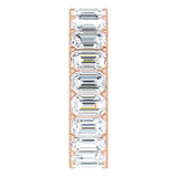 14K Gold Emerald Lab-Grown Diamond Shared U-Prong Eternity Band – 5x3 mm Stones - Rose Gold - view 4