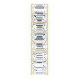 14K Gold Emerald Lab-Grown Diamond Shared U-Prong Eternity Band – 5x3 mm Stones - Yellow Gold - view 4