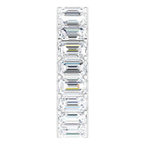 14K Gold Emerald Lab-Grown Diamond Shared U-Prong Eternity Band – 5x3 mm Stones - White Gold - view 4