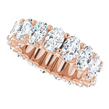 14K Gold Oval Lab-Grown Diamond Shared U-Prong Eternity Band – 6x4 mm Stones - Rose Gold - view 5