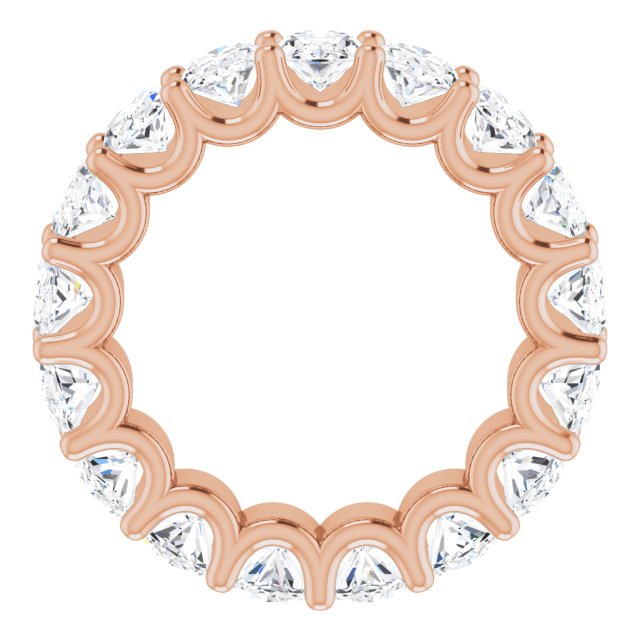 14K Gold Oval Lab-Grown Diamond Shared U-Prong Eternity Band – 6x4 mm Stones - Rose Gold - view 2
