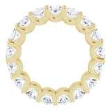 14K Gold Oval Lab-Grown Diamond Shared U-Prong Eternity Band – 6x4 mm Stones - Yellow Gold - view 2