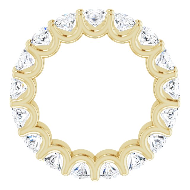 14K Gold Oval Lab-Grown Diamond Shared U-Prong Eternity Band – 6x4 mm Stones - Yellow Gold - view 2