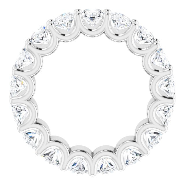 Platinum Oval Lab-Grown Diamond Shared U-Prong Eternity Band – 6x4 mm Stones - view 2