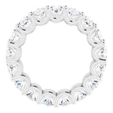 14K Gold Oval Lab-Grown Diamond Shared U-Prong Eternity Band – 6x4 mm Stones - White Gold - view 2
