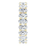 14K Gold Oval Natural Diamond Shared U-Prong Eternity Band – 5x3 mm Stones - Yellow Gold - view 4