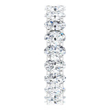 Platinum Oval Natural Diamond Shared U-Prong Eternity Band – 5x3 mm Stones - view 4