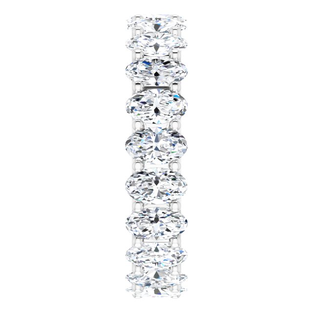 Platinum Oval Natural Diamond Shared U-Prong Eternity Band – 5x3 mm Stones - view 4