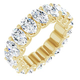14K Gold Oval Lab-Grown Diamond Shared U-Prong Eternity Band – 6x4 mm Stones - Yellow Gold