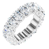 Platinum Oval Natural Diamond Shared U-Prong Eternity Band – 6x4 mm Stones