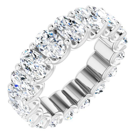 Platinum Oval Lab-Grown Diamond Shared U-Prong Eternity Band – 6x4 mm Stones