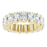 14K Gold Oval Lab-Grown Diamond Shared U-Prong Eternity Band – 6x4 mm Stones - Yellow Gold - view 3
