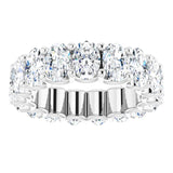 Platinum Oval Lab-Grown Diamond Shared U-Prong Eternity Band – 6x4 mm Stones - view 3