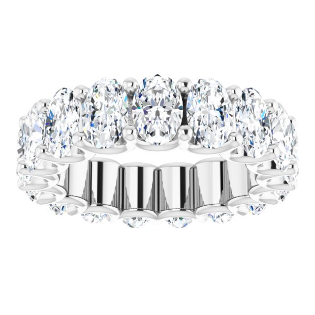 Platinum Oval Lab-Grown Diamond Shared U-Prong Eternity Band – 6x4 mm Stones - view 3