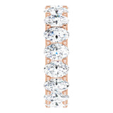 14K Gold Oval Lab-Grown Diamond Shared U-Prong Eternity Band – 6x4 mm Stones - Rose Gold - view 4