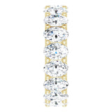 14K Gold Oval Lab-Grown Diamond Shared U-Prong Eternity Band – 6x4 mm Stones - Yellow Gold - view 4
