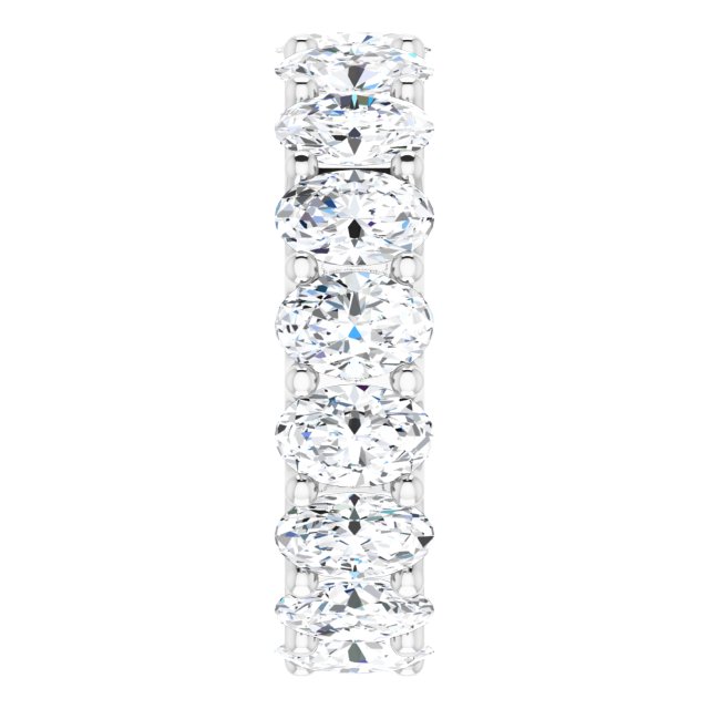 Platinum Oval Lab-Grown Diamond Shared U-Prong Eternity Band – 6x4 mm Stones - view 4