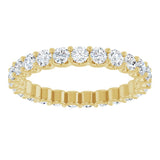 14K Gold Round Lab-Grown Diamond Shared U-Prong Eternity Band – 2.5 mm Stones - Yellow Gold - view 3