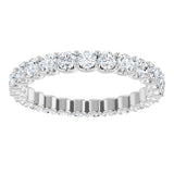 Platinum Round Natural Diamond Shared U-Prong Eternity Band – 2.5 mm Stones - view 3