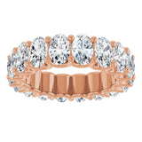 14K Gold Oval Lab-Grown Diamond Shared U-Prong Eternity Band – 6x4 mm Stones - Rose Gold - view 3