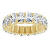 14K Gold Oval Lab-Grown Diamond Shared U-Prong Eternity Band – 6x4 mm Stones - Yellow Gold - view 3