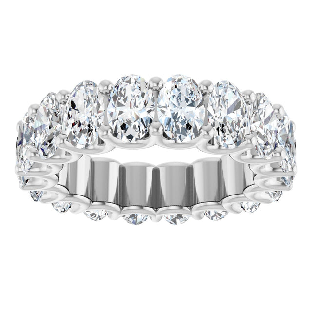 Platinum Oval Lab-Grown Diamond Shared U-Prong Eternity Band – 6x4 mm Stones - view 3