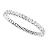 Platinum Round Natural Diamond Shared U-Prong Eternity Band – 2.5 mm Stones - view 5