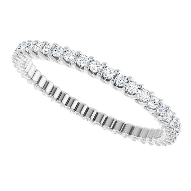 Platinum Round Natural Diamond Shared U-Prong Eternity Band – 2.5 mm Stones - view 5