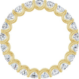 14K Gold Round Natural Diamond Shared U-Prong Eternity Band – 3 mm Stones - Yellow Gold