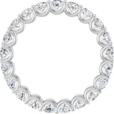 Platinum Round Natural Diamond Shared U-Prong Eternity Band – 3 mm Stones - view 2